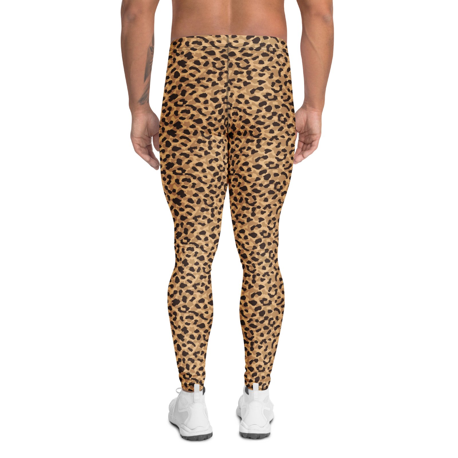 Shop Comfortable Bold Leopard Print Men's Leggings for Activewear. Elevate your fitness look with bold style and maximum comfort—perfect for any activity.